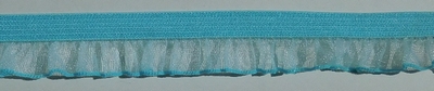 Elastic Lace+Organza ruche 15-16mm (50 m), Light Blue 832